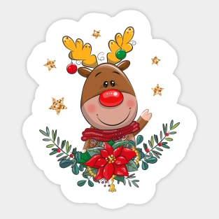 Christmas cute deer Sticker